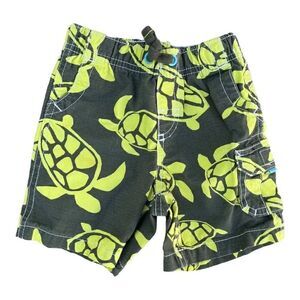 Carter’s Shorts, 24 Months Turtles Gray Yellow Elastic Waist, EUC Beach Hawaiian
